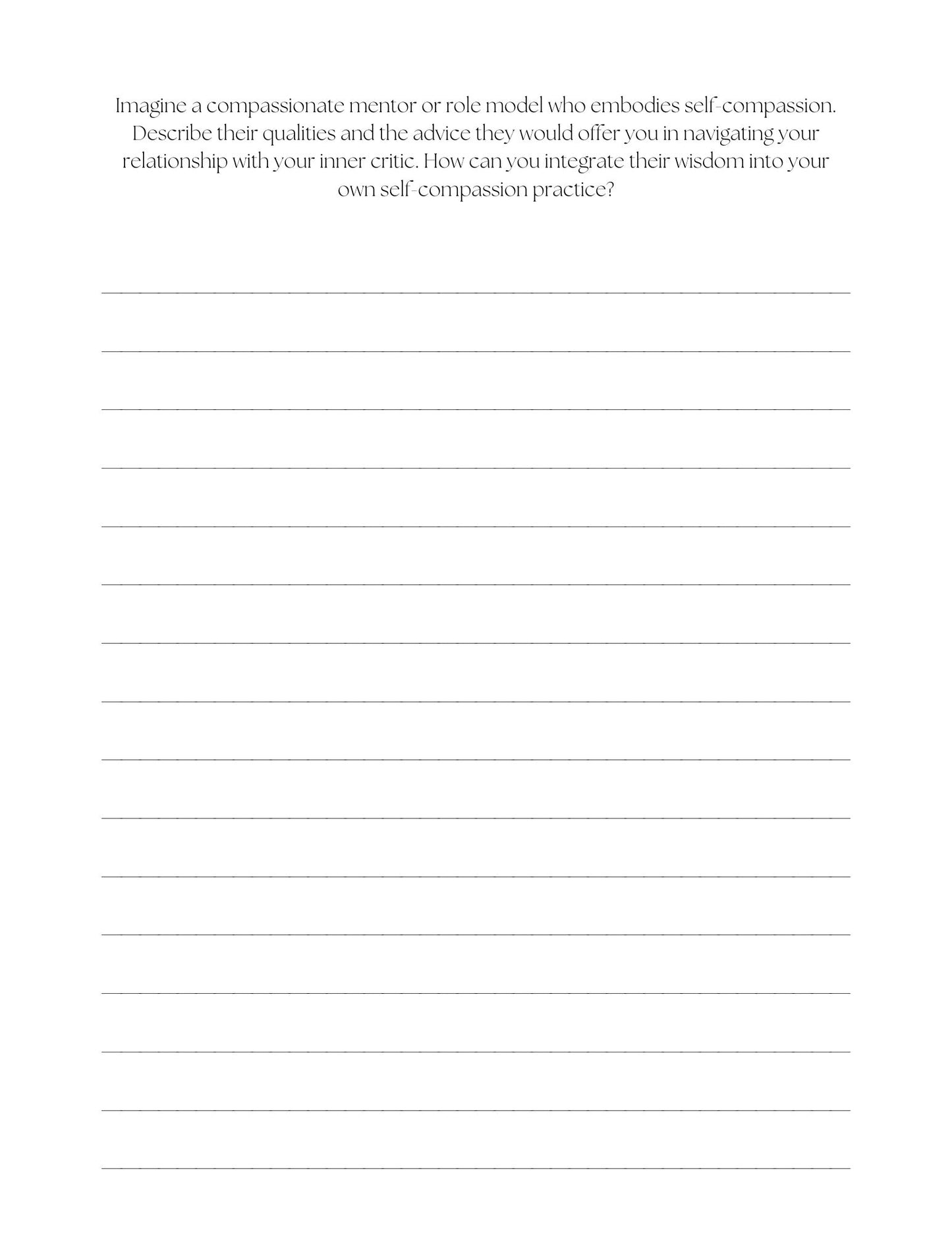 Embracing Your Inner Critic: Self-Compassion Workbook