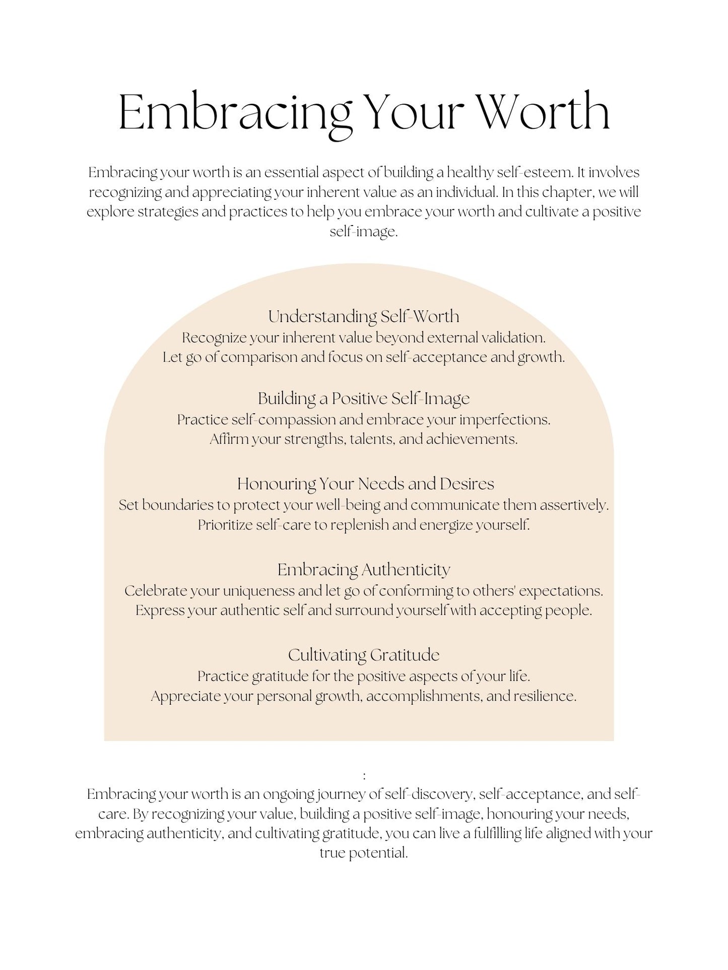 Unleashing Your Inner Power: Self Esteem Workbook