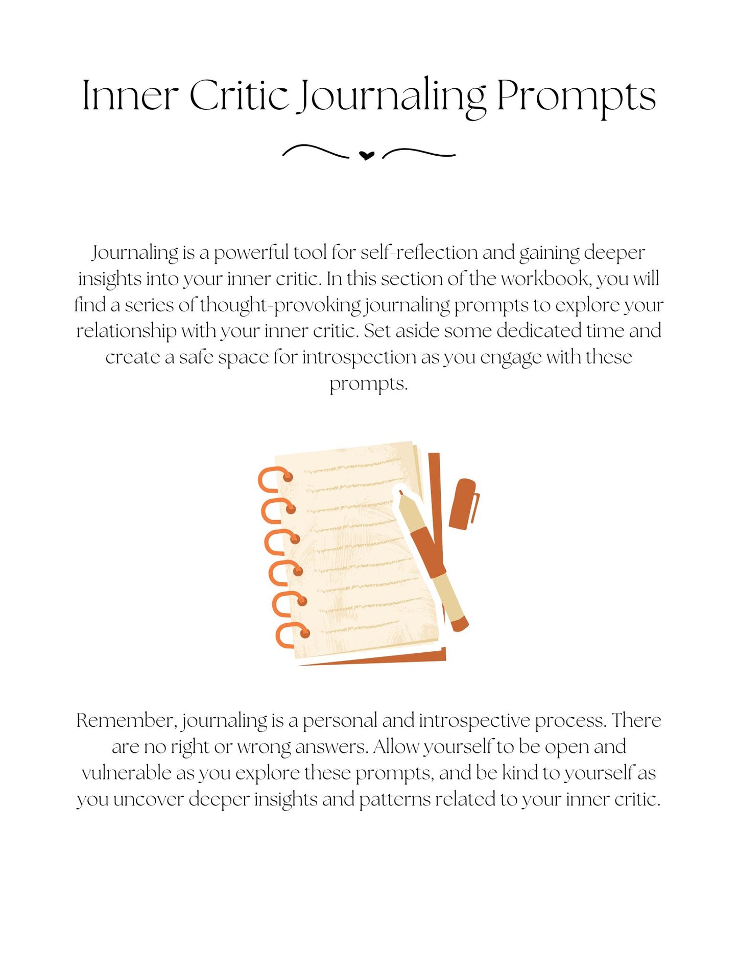 Embracing Your Inner Critic: Self-Compassion Workbook